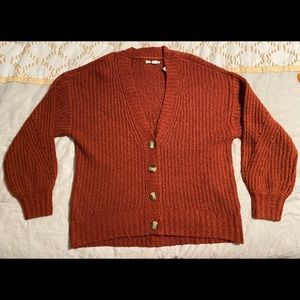 NWOT American Eagle burnt orange brown cardigan sweater top with buttons small